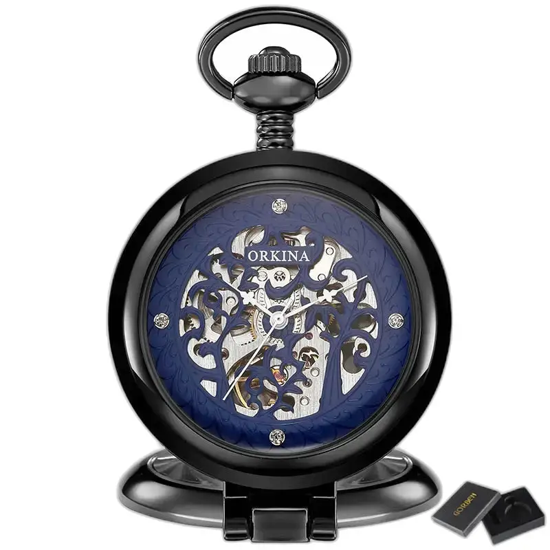 Luxe gouden mechanisch skeletzakhorloge, elegante antieke skeletzak