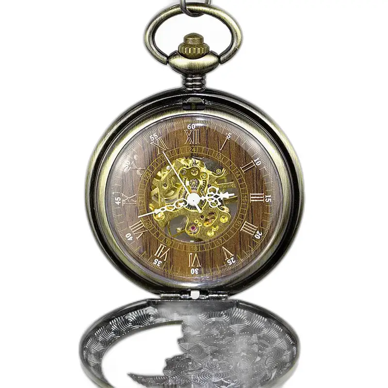 Phoenix skeletzakhorloge van roestvrij staal met antiek open ontwerp