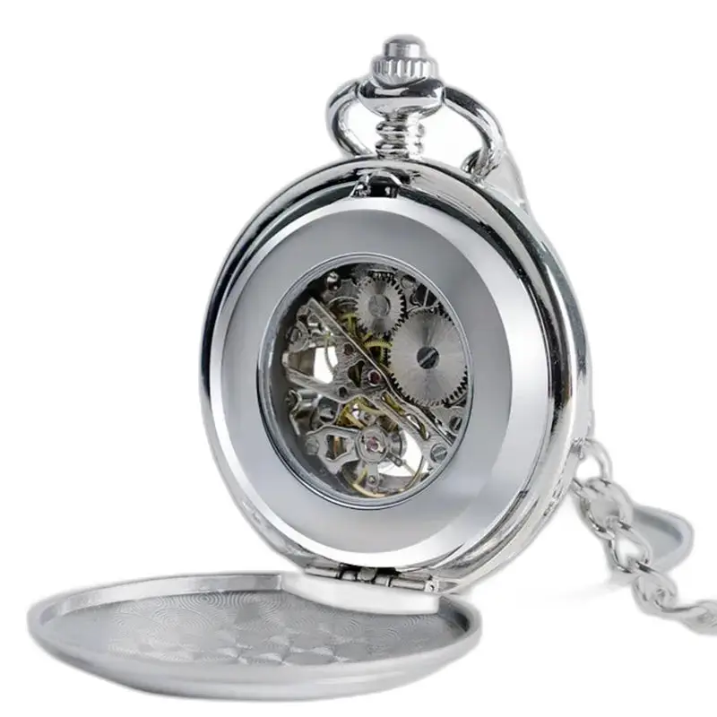 Chic Style Double Flap Herenzakhorloge met een elegante zilveren kast