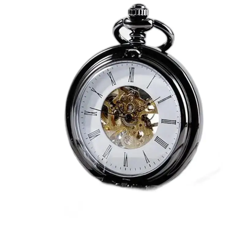 Zakhorloge in chique stijl met dubbele zwarte klep voor elegante mannen