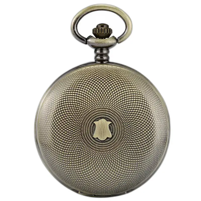 Demi Chasseur-stijl zakhorloge met bronzen kast en wijzerplaat met patroon