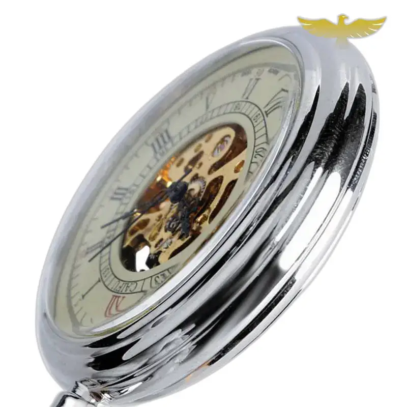 Vintage automatisch zilveren luxe naamzakhorloge met klassiek ontwerp