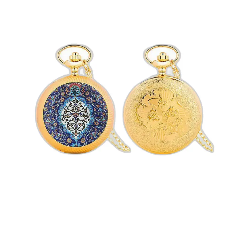 Twee elegante vergulde Fleur Rouge en met goud verfraaide zakhorloges