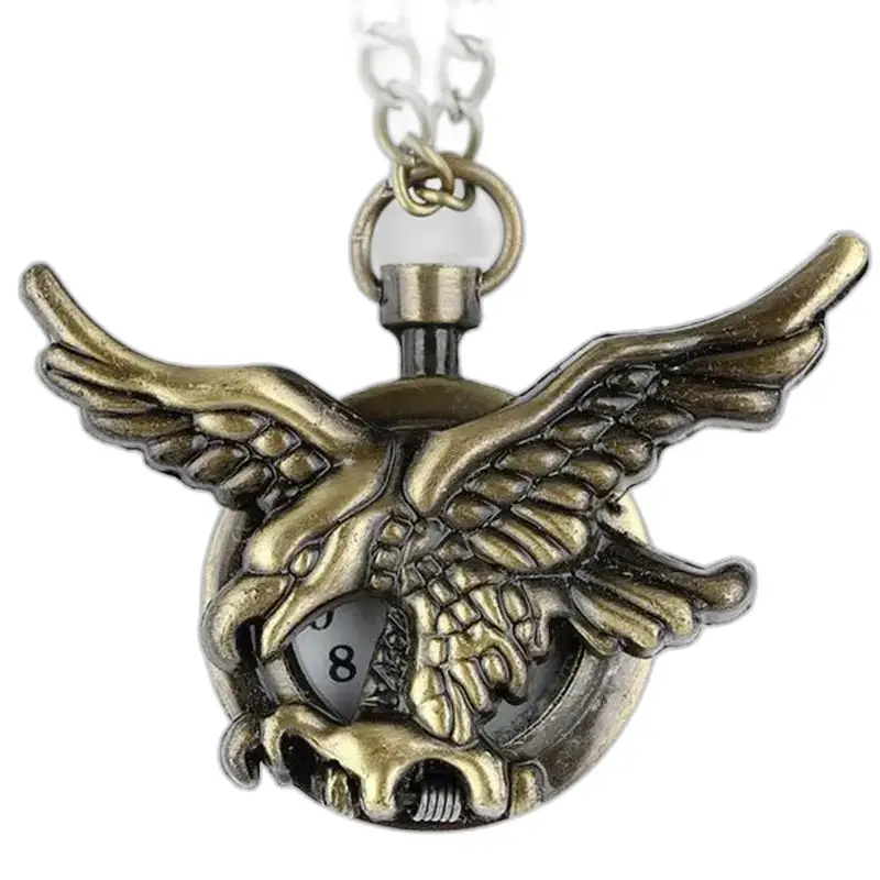 Vintage Aigle horloge in brons met elegante adelaar hanger aan ketting