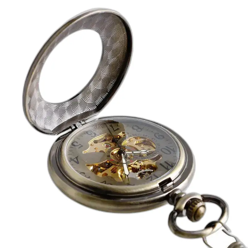 Antiek bronzen zakhorloge open voor dames en heren