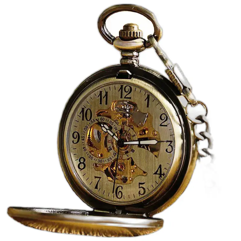 Antiek vintage heren dameszakhorloge met delicaat gouden ontwerp