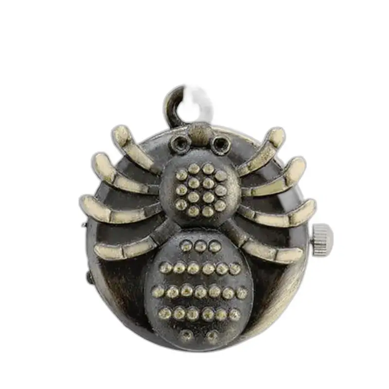 Vintage bronzen spinnenhorloge met kettingarmband, uniek spinnenontwerp