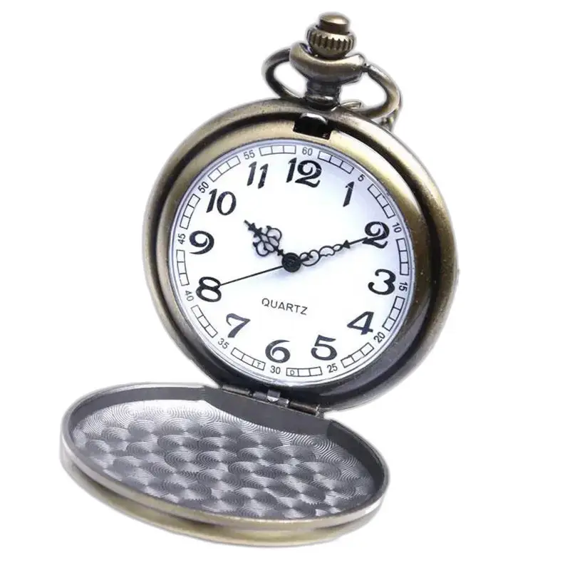 Trendy Angel Wing kettinghorloge met open bronzen zakhorloge