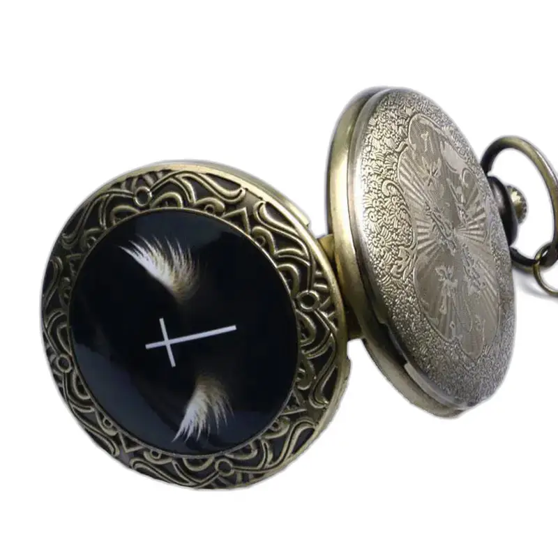 Trendy Angel Wing Necklace Watch, sierlijk bronzen kettinghorloge
