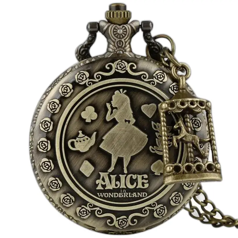 Vintage Alice kettinghorloge met carrouselhanger voor dames en heren