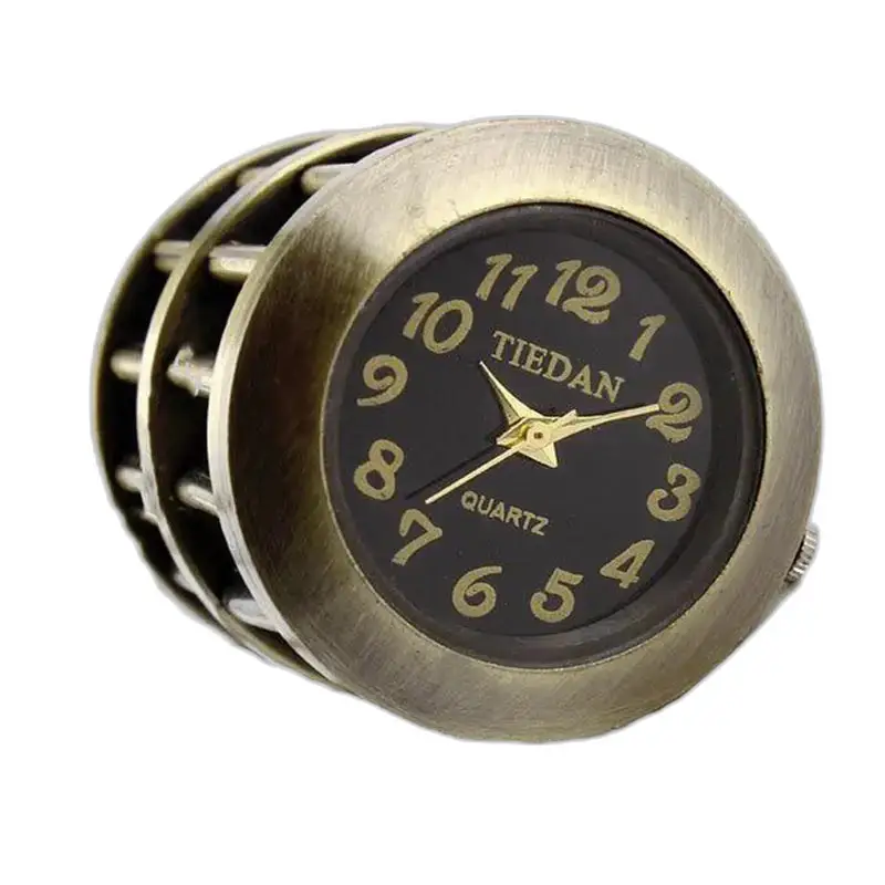 Bronzen Spider-halskettinghorloge met stalen armband en Arabische cijfers op het horloge