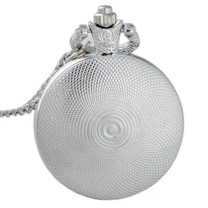 Vintage zilveren kettinghorloge met ketting, elegante bohemienstijl