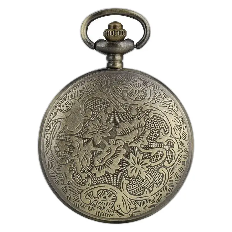 Elegant bronzen kettinghorloge met sierlijk patroon voor dames, uitzonderlijke retrostijl