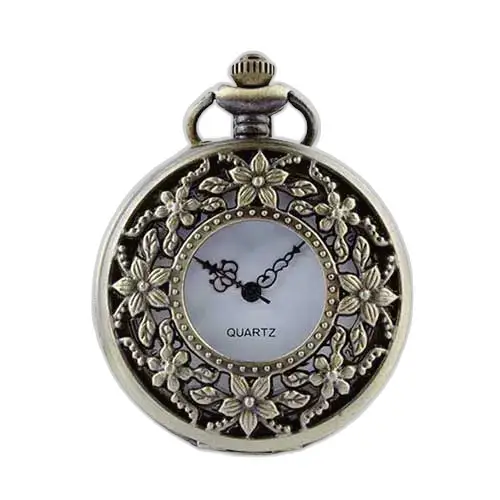Vintage dameshorloge met bronzen bloemenketting en elegant brons bloemendecor