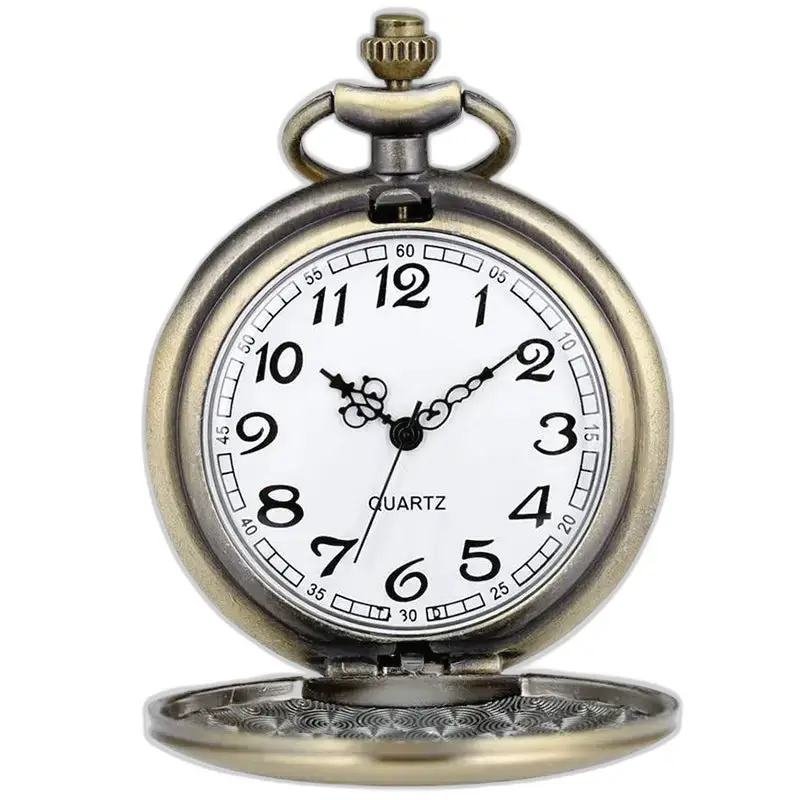 Dames vintage bloem bronzen kettinghorloge met elegant antiek zakhorloge