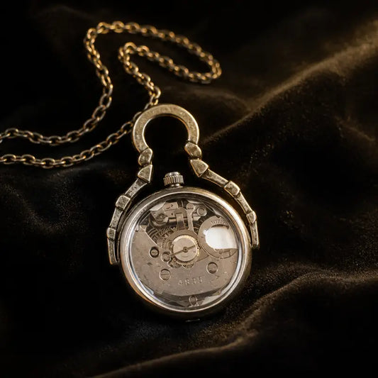 Retro zakhorloge met bubbelkwartsketting voor dames - Univers Gousset