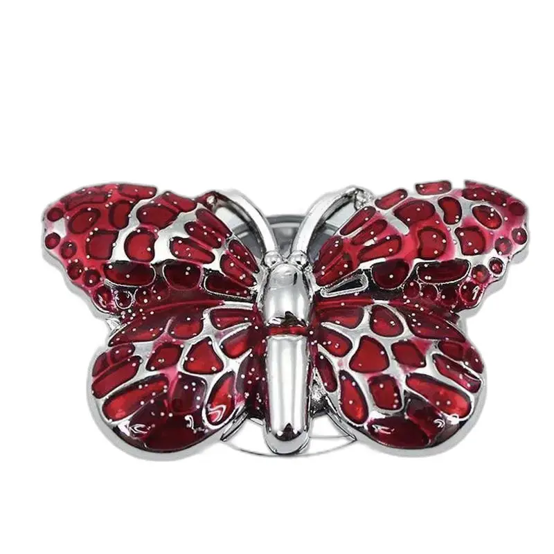 Rood en zilver vlinderornament voor dames Butterfly Chic kettinghorloge