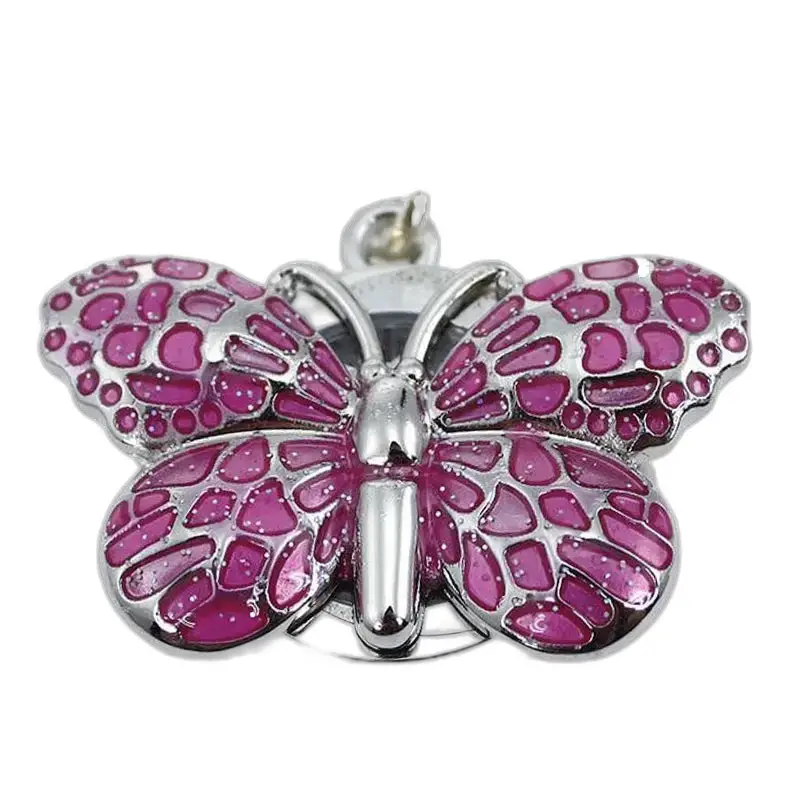 Roze en zilveren vlinderhanger van het Butterfly Chic Women's Necklace Watch