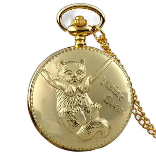 Fancy Gold Chinese Cat-kettinghorloge met gouden kattenontwerp