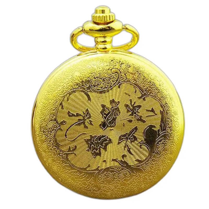 Chique gouden edelsteenkettinghorloge met een sierlijk gouden zakhorloge