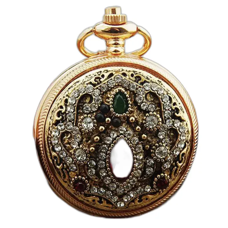 Chic Royale Gold Necklace Watch, elegant kettinghorloge voor dames en heren