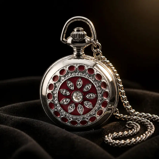 Dameszakhorloge met gegraveerde bloemenketting - Univers Gousset