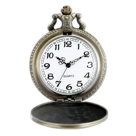 Forest Charm Vintage bronzen kettinghorloge met vintage stijl zakhorloge