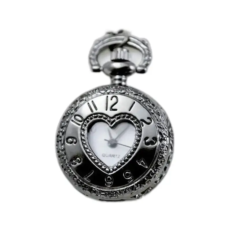 Vintage chic kettinghorloge voor meisjes met hartvormig horloge