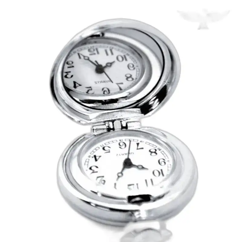 Harmonie kettinghorloge met dubbelzijdig zilveren zakhorloge