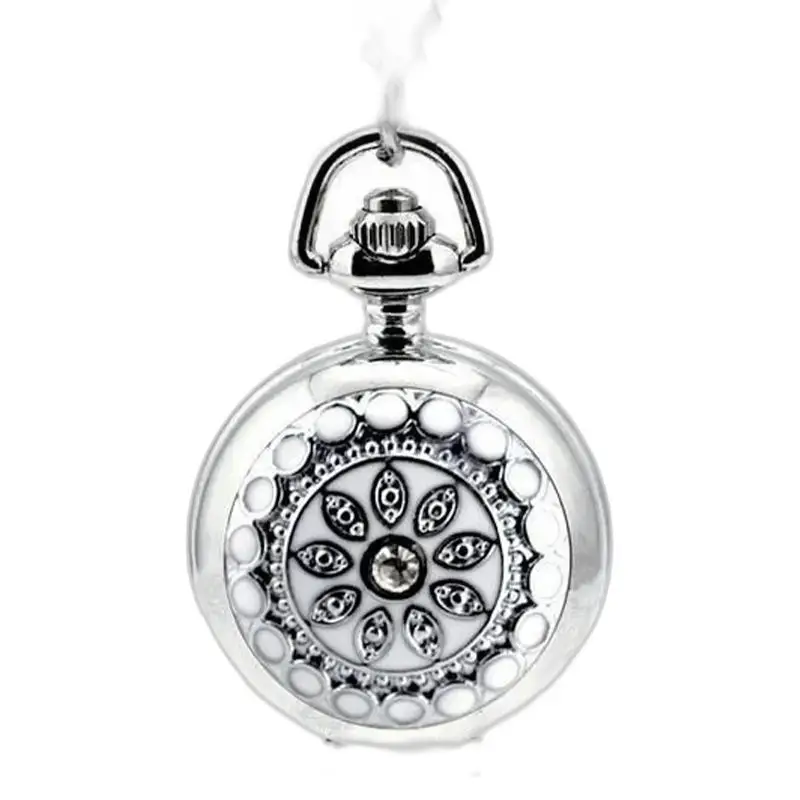 Harmonie kettinghorloge met een elegant bloemmotief op een zilveren horloge