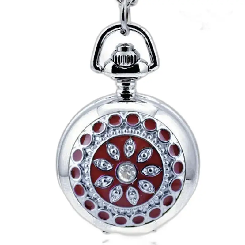 Harmony kettinghorloge Elegante kleuren met rode accenten en kristallen