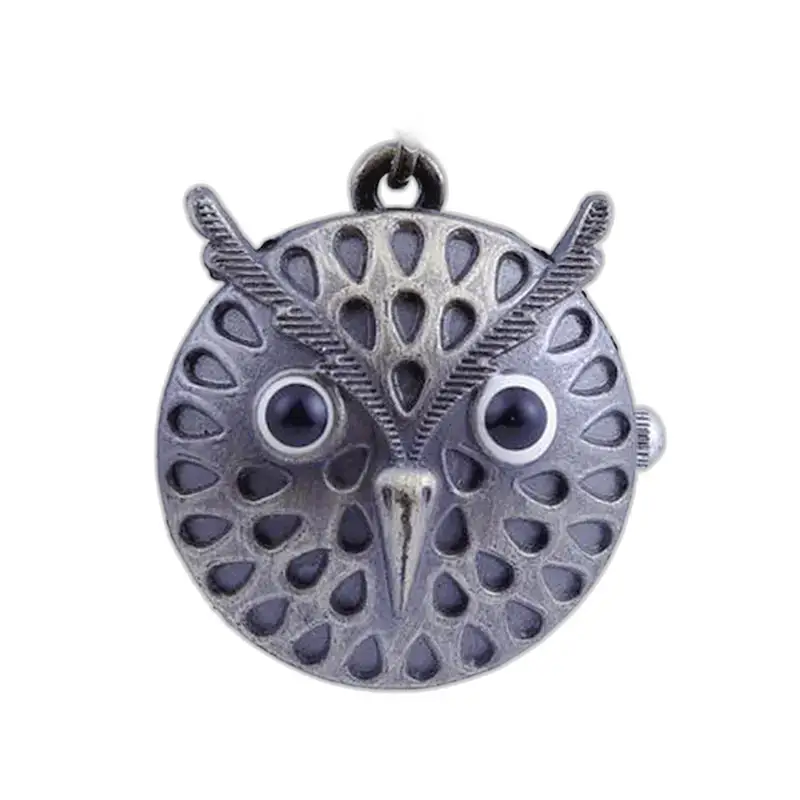 Uilenkettinghorloge Trendy bronzen lange ketting met een uilvormige hanger