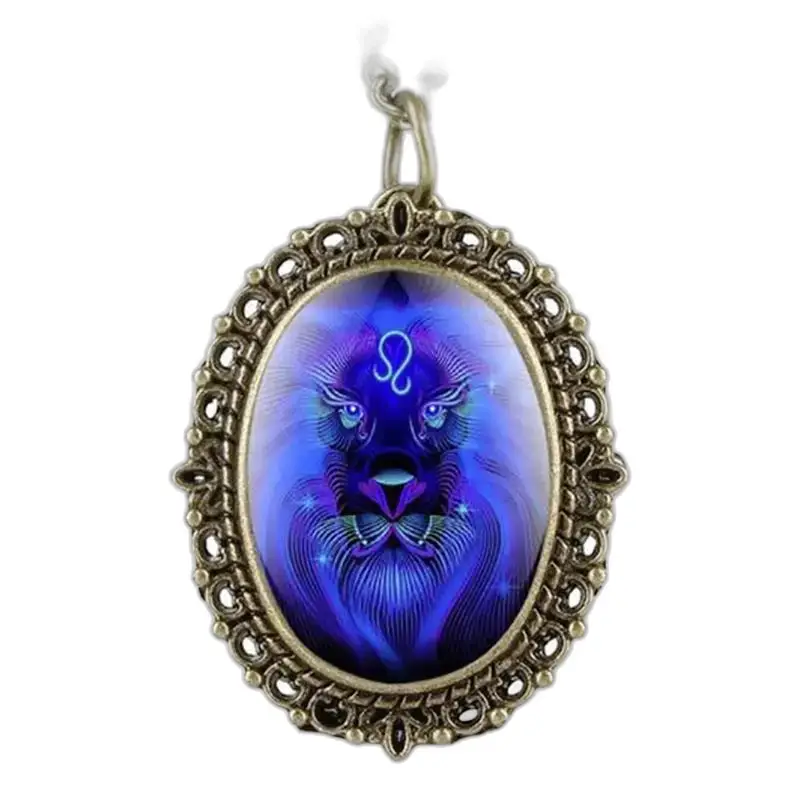 Ovale Leo Zodiac-hanger aan horlogehoroscoopketting 12 tekens in brons