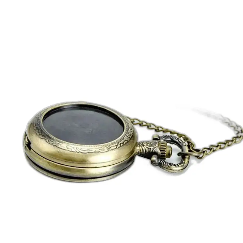 Bronzen en gouden eenhoorn kettinghorloge, kettinghorloge met sierlijke bronzen ketting