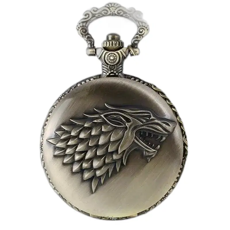 Games Of Thrones Wolf-halskettinghorloge met een oud uurwerk en wolfsembleem