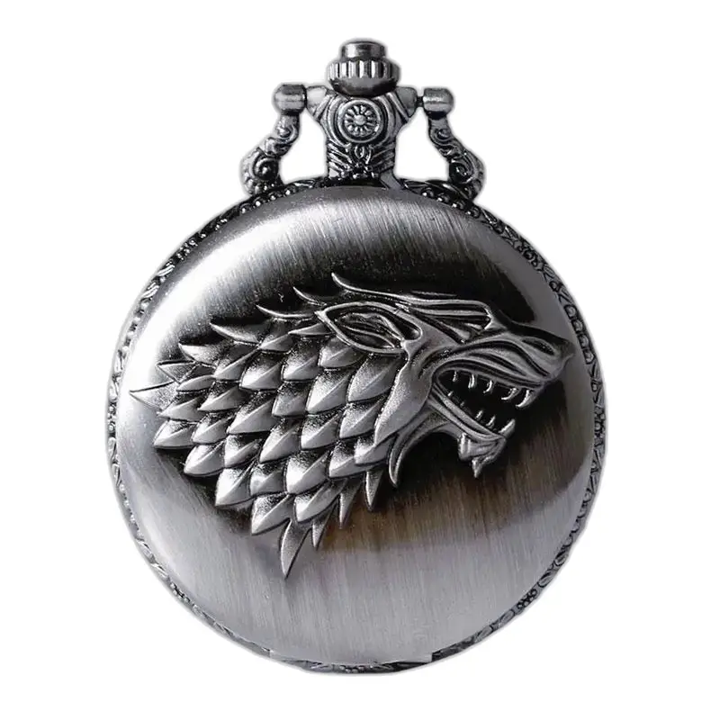 Games Of Thrones Wolf-halskettinghorloge in zilver met elegant wolfemaille