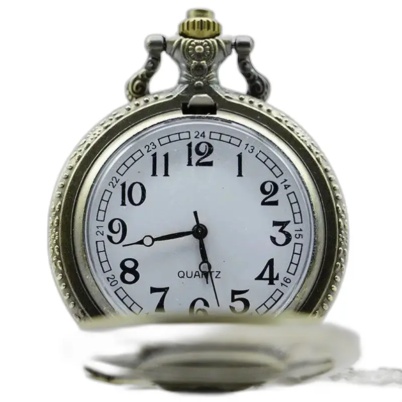 Vintage Volle Maan Wolven Kettinghorloge met Sierlijk Design Kettinghorloge