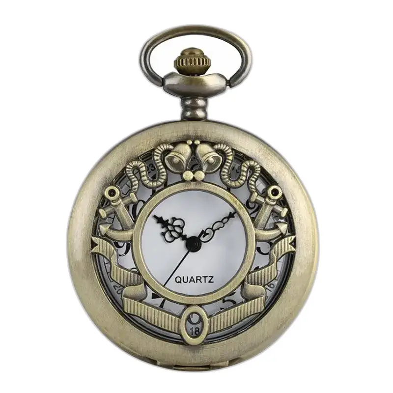 My Little Flower kettinghorloge in brons met een antiek zakhorloge-ontwerp