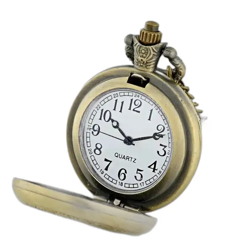 Geboorte van Jezus Vintage dameskettinghorloge met open bronzen zakhorloge