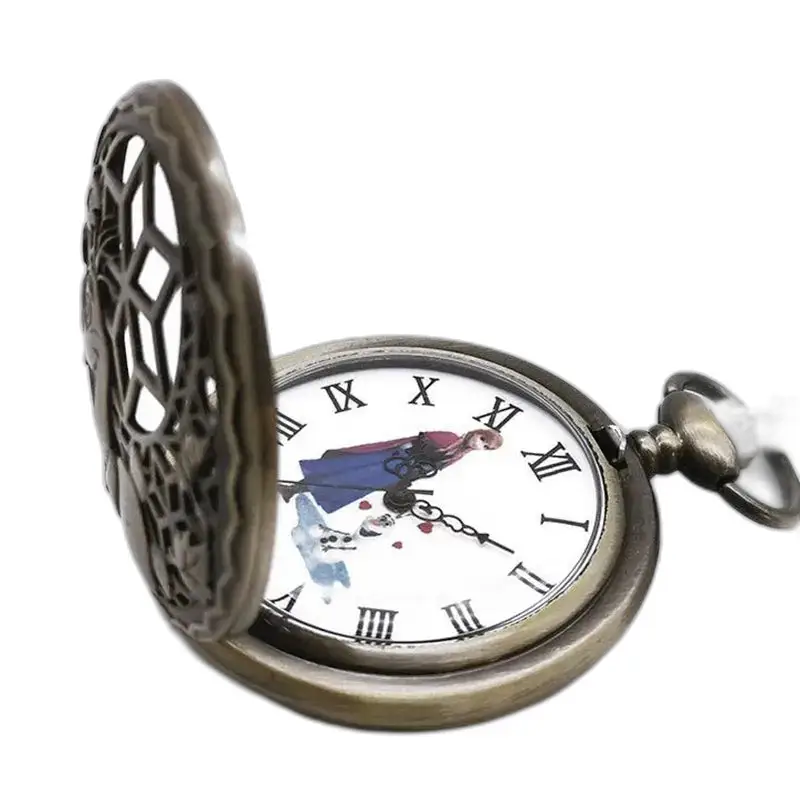 Vintage Olaf bronzen kettinghorloge met Frozen karakter