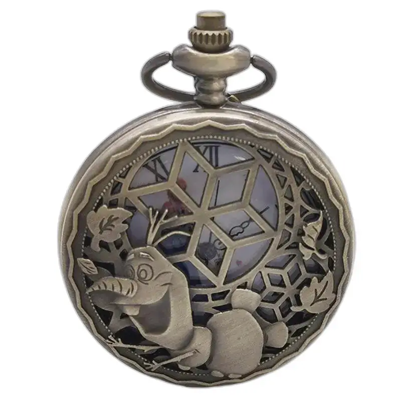 Vintage Olaf bronzen kettinghorloge met uniek Olaf-ontwerp