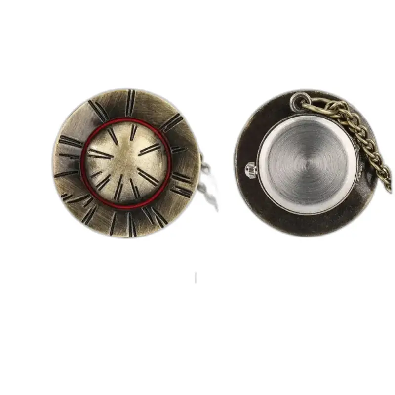 Origineel bronzen hoedkettinghorloge met antiek zakhorloge en ketting