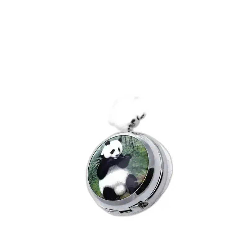Vintage zilveren hanger in panda-design voor horlogeketting Panda Style