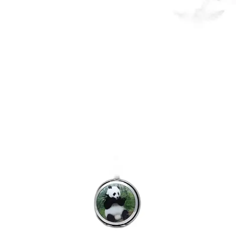 Elegante Panda hanger voor horlogeketting Panda Vintage Style Zilver in Zilver
