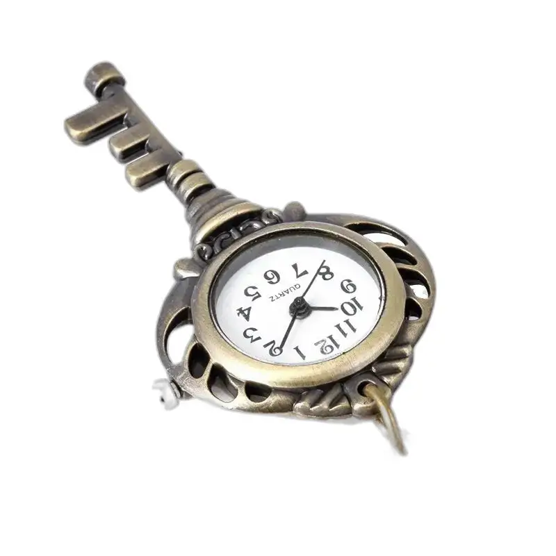 Roestvrij stalen kettinghorloge met hanger en bronzen sleutelhanger