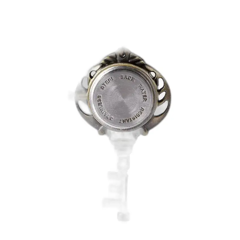 Horloge met hanger van roestvrij staal en sierlijke designbloemen