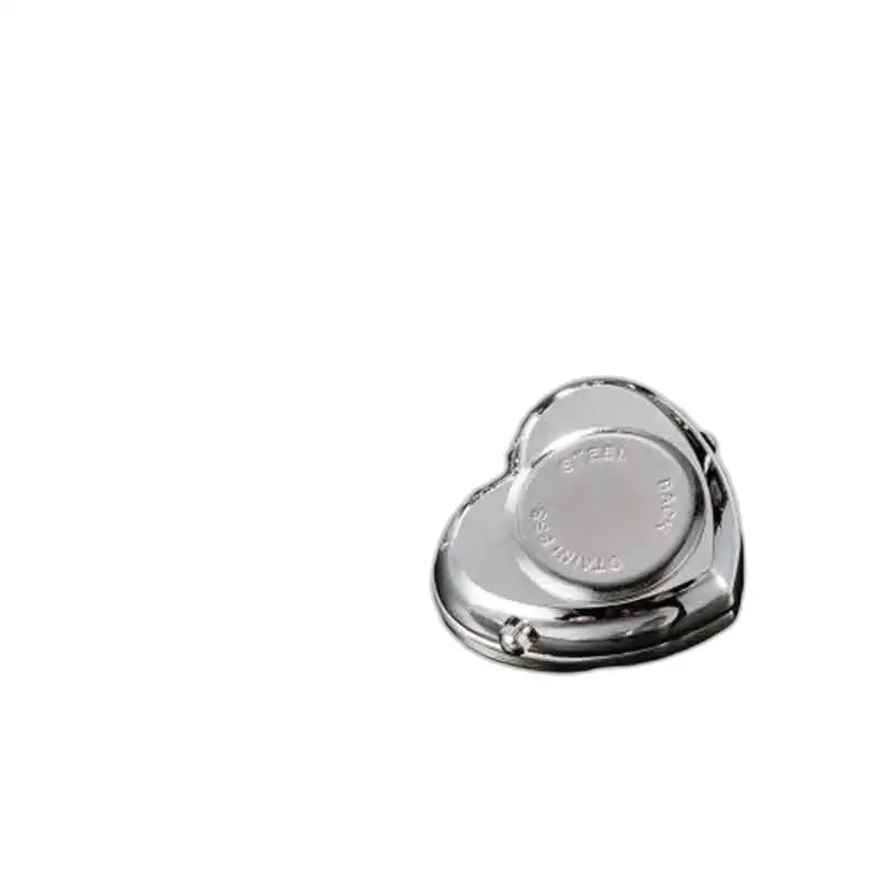 Compact zilveren hartvormige sieraden HORLOGEKETTING met roze diamanten