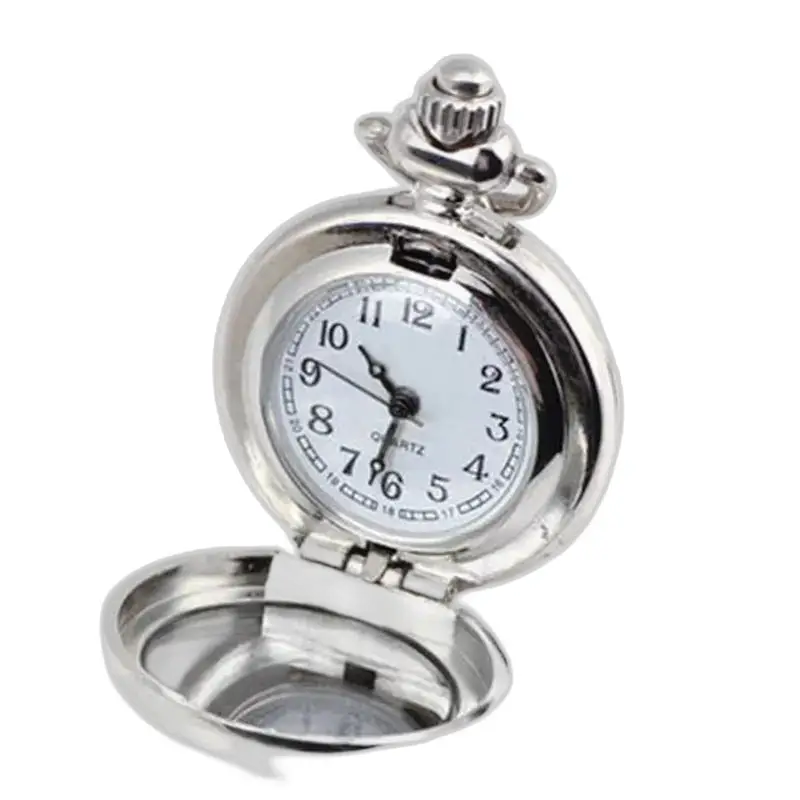 Kettinghorloge met kleurrijke bloemenhanger en roestvrijstalen zakhorloge