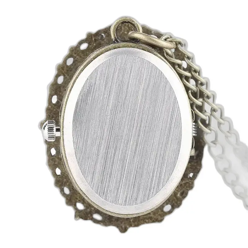 Bronzen ijs- en vuurhangerkettinghorloge met vintage ovale slinger