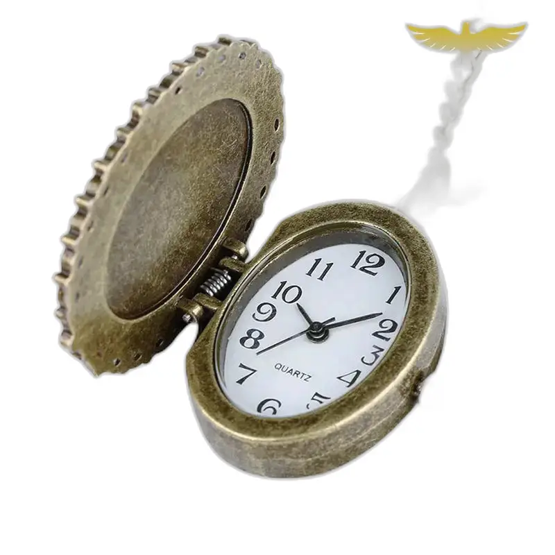 IJs- en vuurbrons kettinghorloge met hanger en antiek verpleegsterszakhorloge